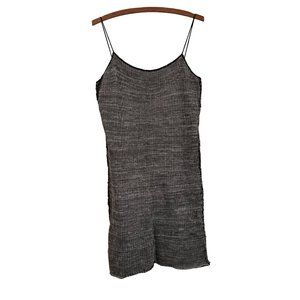 Lars Andersson Womens Black Brown Knit Raw Seam Cami Woven Dress Size 4 Medium